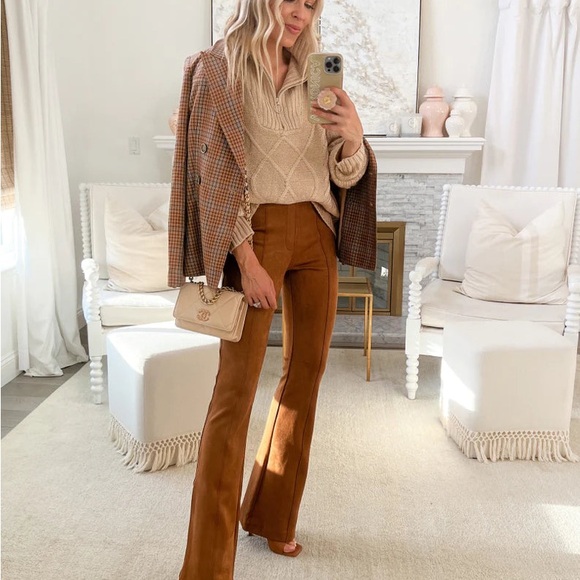 SPANX Pants - SPANX Faux Suede Flare Pants Size Large